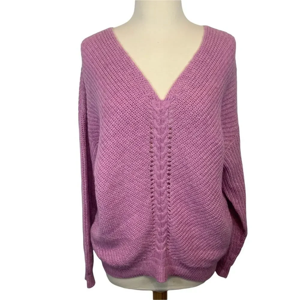 Heartloom Dani Dusty Pink Lilac Knit Sweater Size Woman's Medium